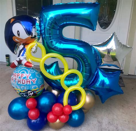 Sonic Balloon Bouquet Hedgehog Birthday Birthday Party Decorations