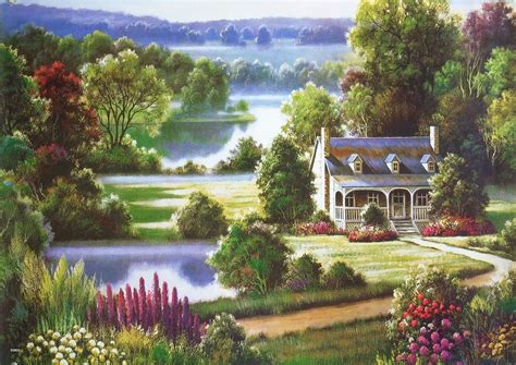 A Beautiful House Amidst Nature - Poster