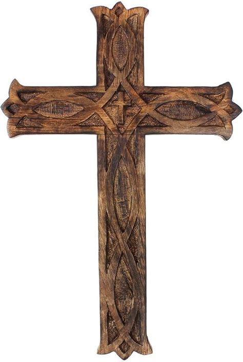 Indus Lifespace Wooden Wall Hanging Cross Handmade Antique Design