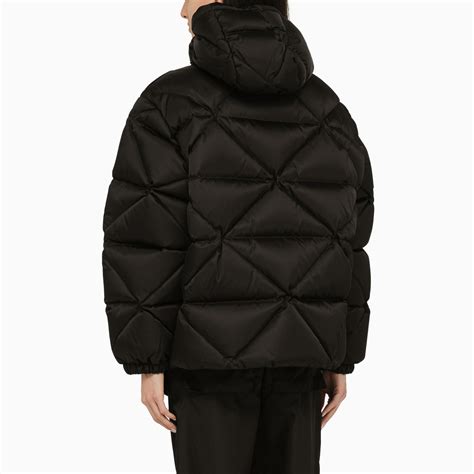 Prada Schwarze Oversize Daunenjacke Aus Re Nylon Mit Logo Thedoublef