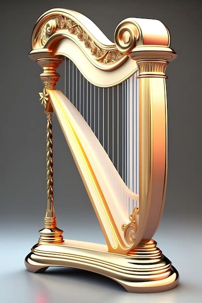 Premium AI Image Harp Isolated On White Background