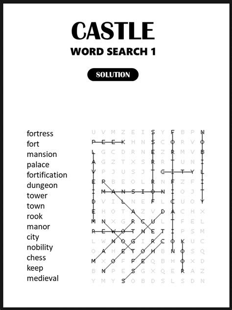 Castle Word Search Puzzles Back To School Activity Made By Teachers