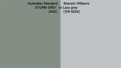 Australian Standard STORM GREY N42 Vs Sherwin Williams Lazy Gray SW