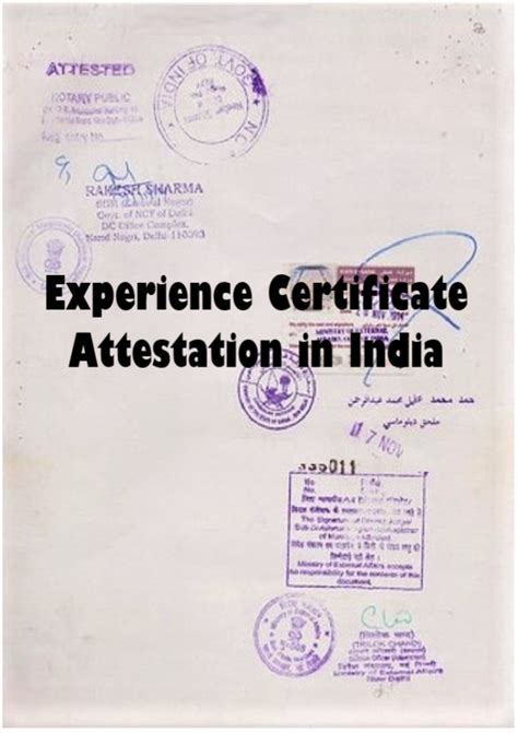 Experience Certificate Attestation Uae Dubai Embassy In India