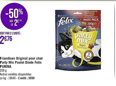 Promo Friandises Original Pour Chat Party Mix Poulet Dinde Felix Purina