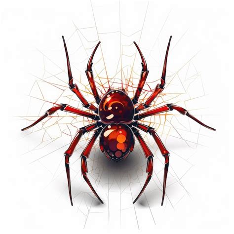 Premium AI Image | Spider On White Background Logo Digital Art Generative AI