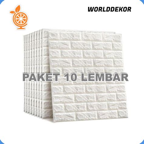 Jual New Stock Paket Lembar Wallpaper Dinding Foam Timbul D Bata