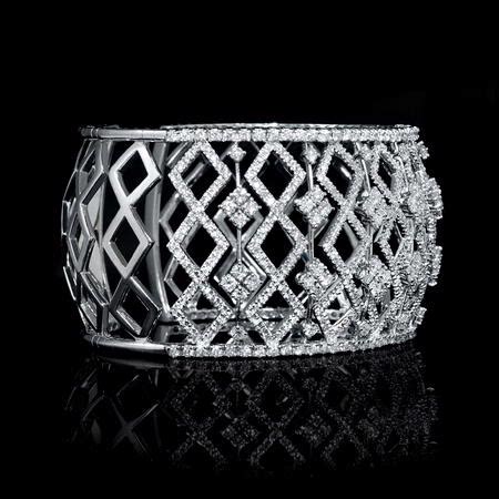 7.16ct Diamond 18k White Gold Bangle Bracelet