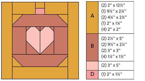 Pumpkin Heart Quilt Block Tutorial STACEY LEE CREATIVE