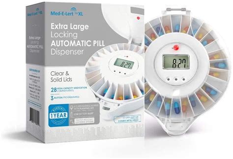 Med-E-lert Extra Large Locking Automatic Pill Dispenser - Walmart.com