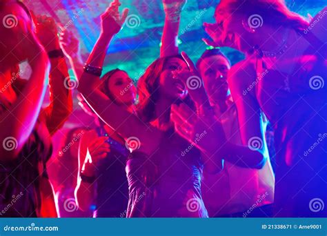 Party People Dancing In Disco Or Club Stock Image Image Of Group