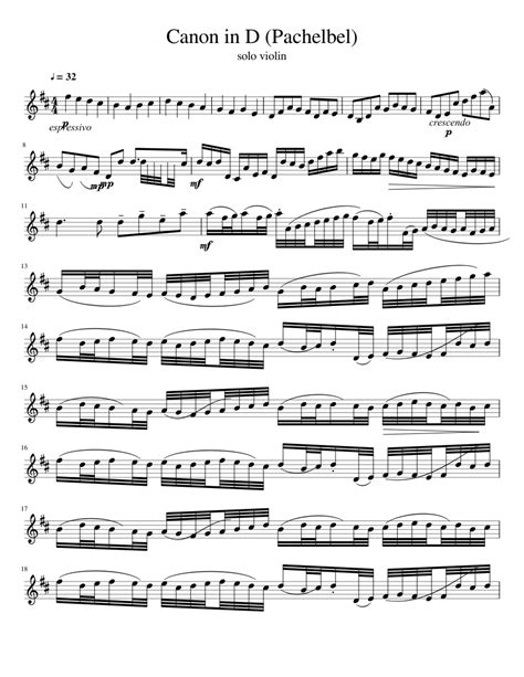 Canon In D Major Violin Sheet Music For Violin Download Free In Pdf