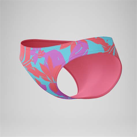 Women S Club Training Printed Bikini Bottom Pink Green Speedo Uk
