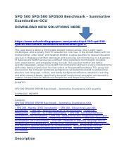 SPD500 Benchmark Summative Examination GCU 2 Docx SPD 500 SPD 500