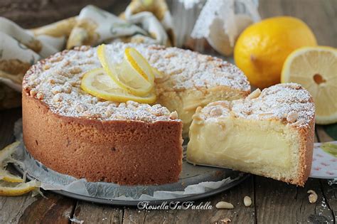 Torta Della Nonna Al Limone Frolla Con Lemon Curd E Pinoli