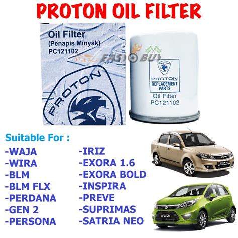 Original Proton Oil Filter Gen Blm Flx Waja Wira Persona