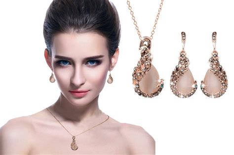 Mengda Jewelry Set Gold Plated Pearl Pendant Necklace Dangle Earring