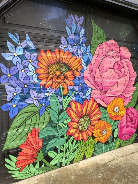 Outdoor Murals — Miche Mccausey Murals Flower Mural Mural Wall Art