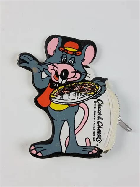 Rare 1983 Chuck E Cheeses Pizza Time Theatres Zip Up Token Coin Wallet