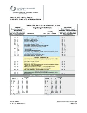 Fillable Online Umc URINARY BLADDER STAGING FORM Umc Fax Email Print