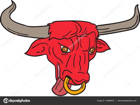 Texas Longhorn Red Bull Drawing Stock Vector Image by ©patrimonio ...