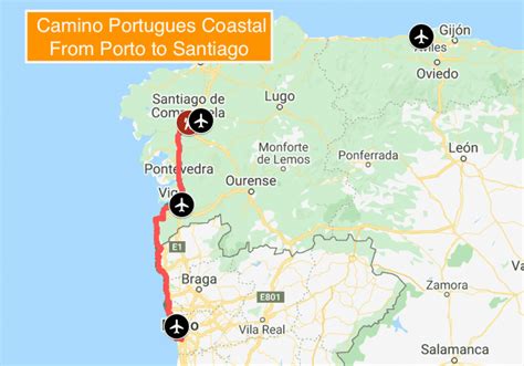 camino portugues coastal route  santiago caminowayscom