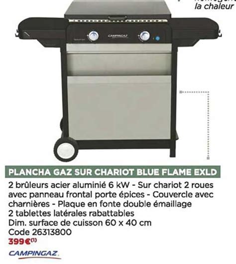 Promo Plancha Gaz Sur Chariot Blue Flame Exld Campingaz Chez