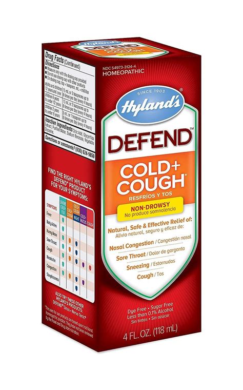 Hyland's Defend Non-Drowsy Cold and Cough Syrup 4 Oz - Natural Relief ...