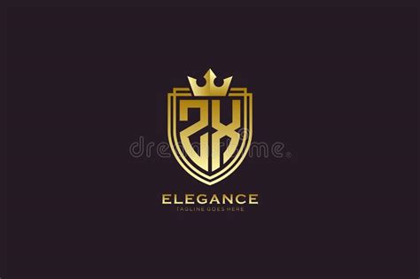 Initial Zx Elegant Luxury Monogram Logo Or Badge Template With Scrolls