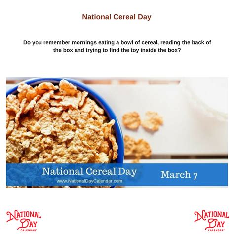 NATIONAL CEREAL DAY - March 7