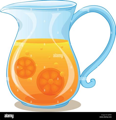 Ilustración de una jarra de jugo de naranja sobre un fondo blanco