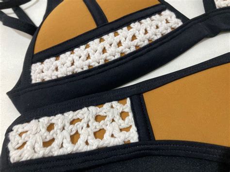 2 Pc Bikini Set 2 Pc Swimsuit Set Black X Mustard On Carousell