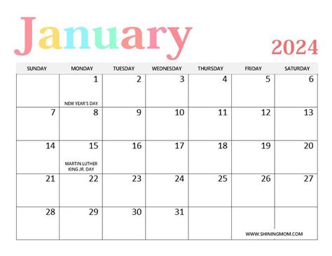 2024 January Calendar Page Free Word - Minni Hedvige