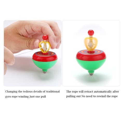 Pull Rope Love Gyro Toy Kids Light Spinning Top Gyroscope T Random