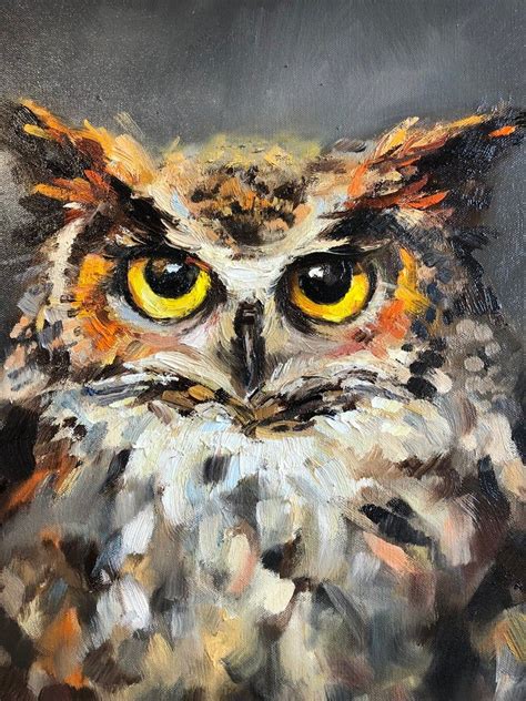 Owl Original Painting Fine Art T Animal Paintings Owl Painting