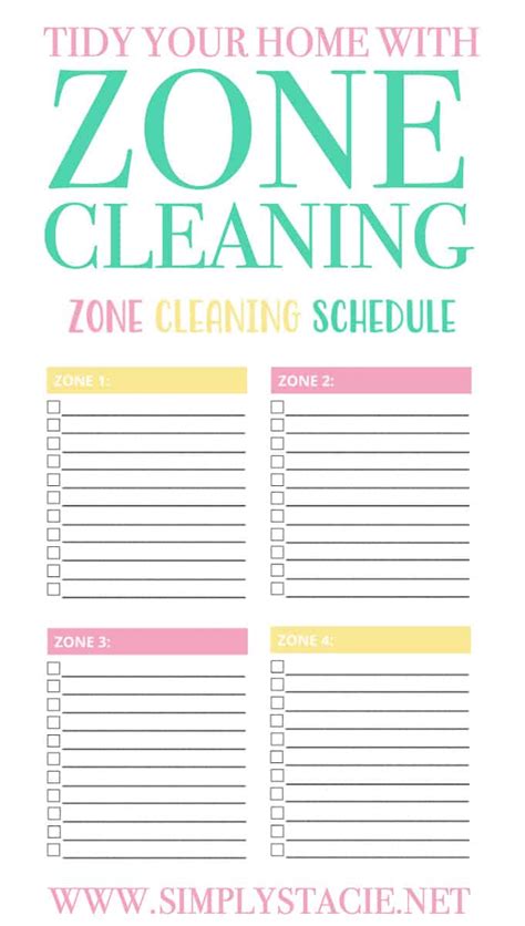 Zone Cleaning Printables Printable Word Searches