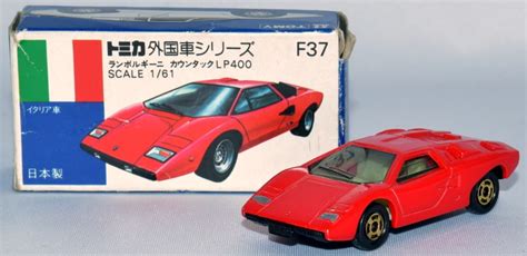 Tomy Tomica Blue Box Made In Japan Lamborghini Countach Lp Red