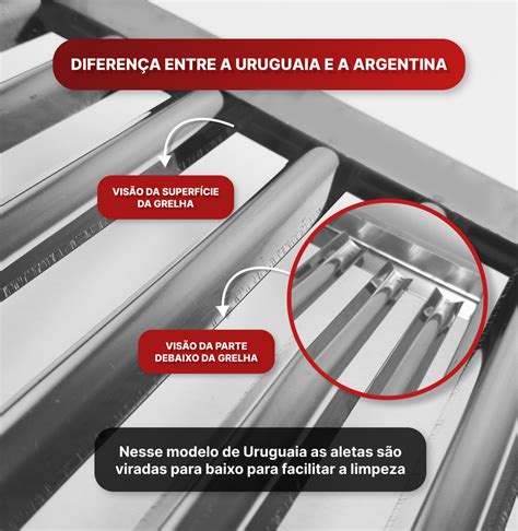 Grelha Churrasqueira Uruguaia Premium Inox Parrilla Bem Grill Bem