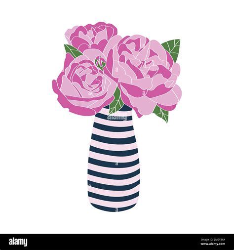 Flowers In Vase Vector Illustration Stock Vector Image And Art Alamy