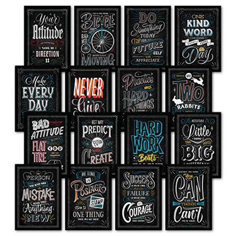 Buy 16 Laminated Inspirational Classroom s - Chalkboard Motivational ...