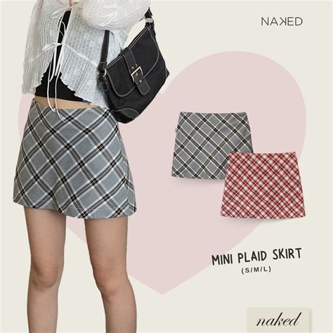 Naked by V กระโปรงลายสกอตสน กระโปรงลายสกอตมน Shopee Thailand
