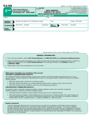 Fillable Online Bjs Ojp Usdoj Multi Jurisdiction Or Private Facility