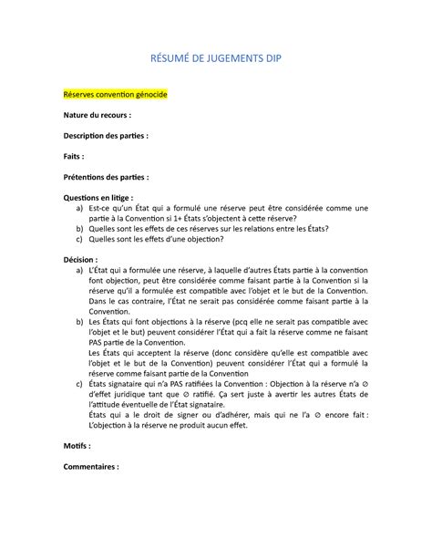 Résumé De Jugements Résumés De Juris Dip Évelyne Jean Bouchard