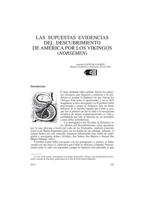 Pdf Las Supuestas Evidencias De Am Rica Por Los Vikingos Pdf