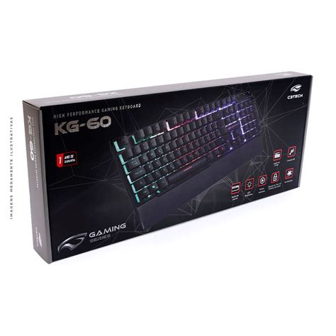 Teclado Gamer C3tech Membrana RGB USB Preto KG 60BK