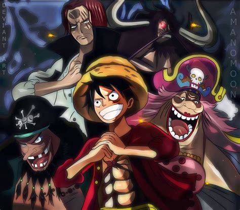 One Piece Luffy Big Mom Shanks Kaido Teach Yonko By Amanomoon On Deviantart Anime One Piece