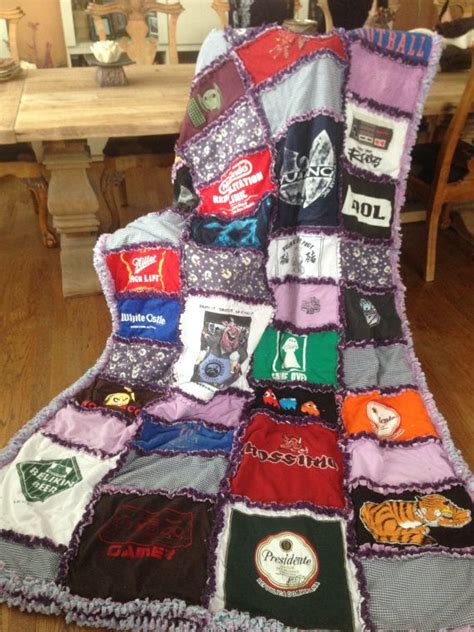 Custom Handmade Ragged T Shirt Blanket T Shirt Quilt Etsy In 2020