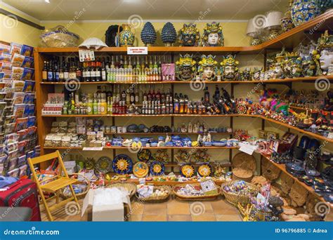 Interior View Of A Souvenir Shop From Catania Editorial Image Image