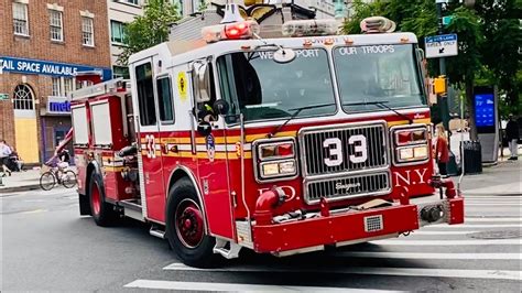 Fdny Engine Responding On Th Street In The East Village Area Of