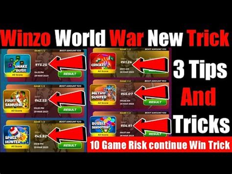 Winzo World War Unlimited Winning Trick Winzo World War Trick Winzo